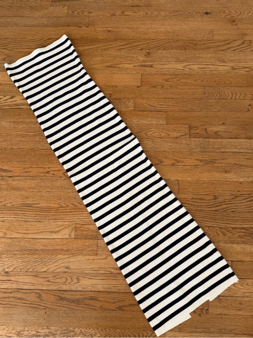 Edikted Black & White Striped Ribbed Maxi